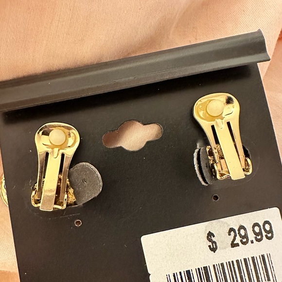 Clip-On Jeweled Rhinestone Earrings - Picture 5 of 5